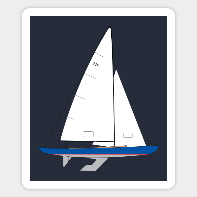 International 210 Sailboat Magnet by CHBB